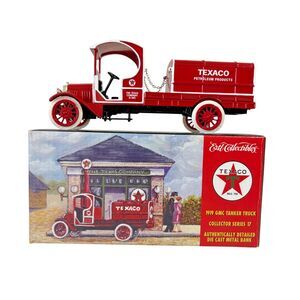 Ertl Texaco 1919 GMC Tanker Truck Bank 1/17 Die Cast Red Collector Series NEW